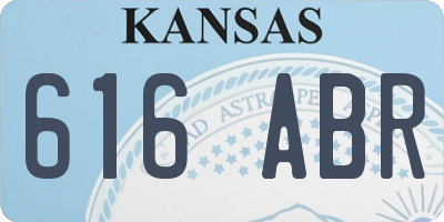KS license plate 616ABR
