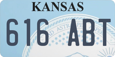 KS license plate 616ABT
