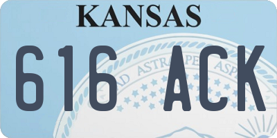 KS license plate 616ACK