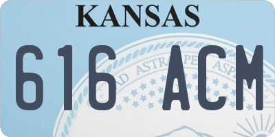 KS license plate 616ACM