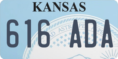 KS license plate 616ADA