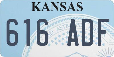 KS license plate 616ADF