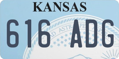 KS license plate 616ADG