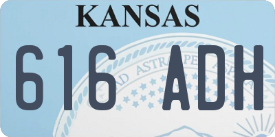 KS license plate 616ADH