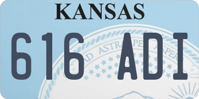 KS license plate 616ADI