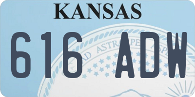 KS license plate 616ADW
