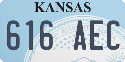 KS license plate 616AEC