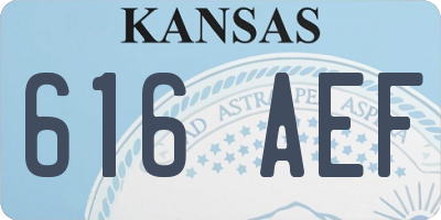 KS license plate 616AEF