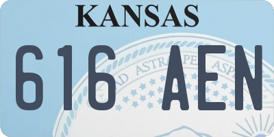 KS license plate 616AEN
