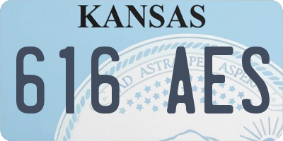 KS license plate 616AES