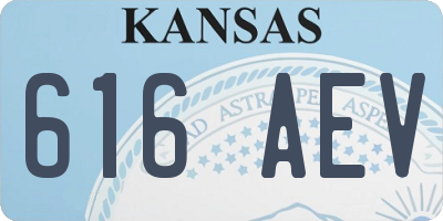 KS license plate 616AEV