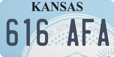 KS license plate 616AFA