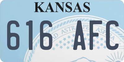KS license plate 616AFC