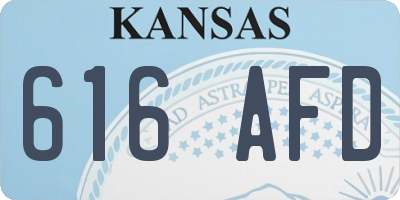 KS license plate 616AFD