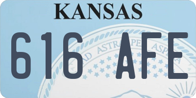KS license plate 616AFE