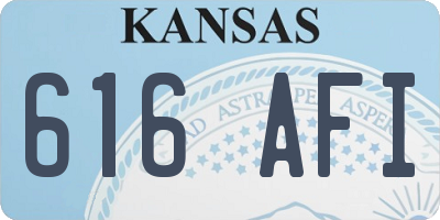KS license plate 616AFI