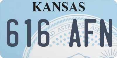 KS license plate 616AFN