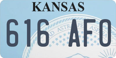 KS license plate 616AFO