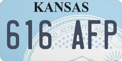 KS license plate 616AFP