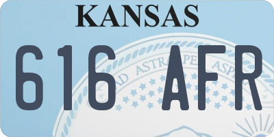 KS license plate 616AFR