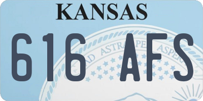 KS license plate 616AFS