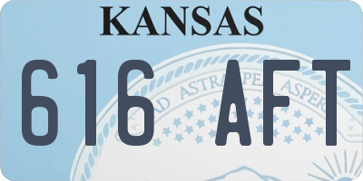 KS license plate 616AFT