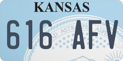 KS license plate 616AFV