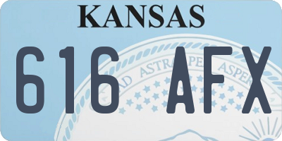 KS license plate 616AFX