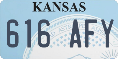 KS license plate 616AFY