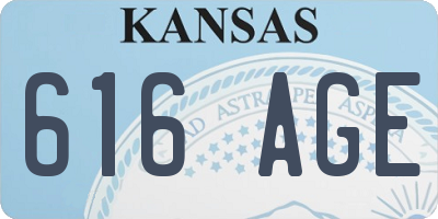 KS license plate 616AGE