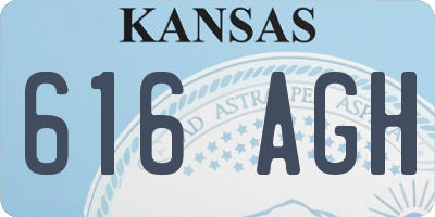 KS license plate 616AGH