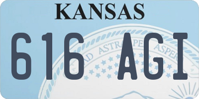 KS license plate 616AGI
