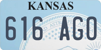KS license plate 616AGO