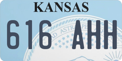 KS license plate 616AHH