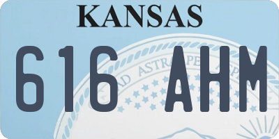 KS license plate 616AHM