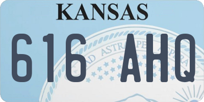 KS license plate 616AHQ