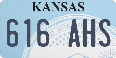 KS license plate 616AHS