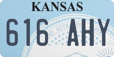 KS license plate 616AHY