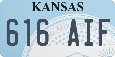 KS license plate 616AIF