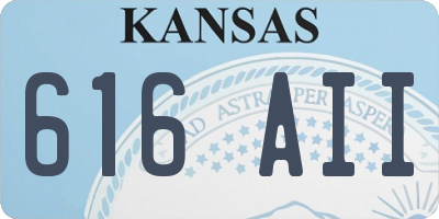 KS license plate 616AII