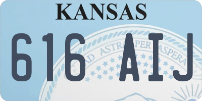 KS license plate 616AIJ
