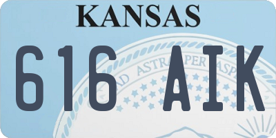 KS license plate 616AIK