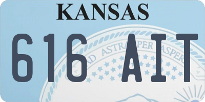 KS license plate 616AIT