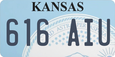 KS license plate 616AIU