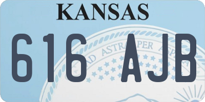 KS license plate 616AJB