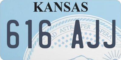 KS license plate 616AJJ