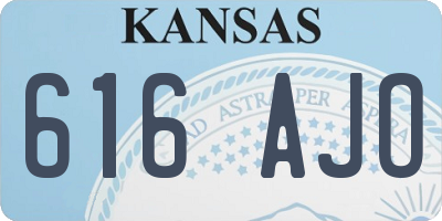 KS license plate 616AJO