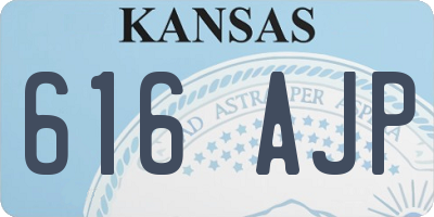 KS license plate 616AJP