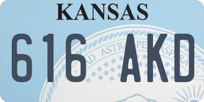 KS license plate 616AKD