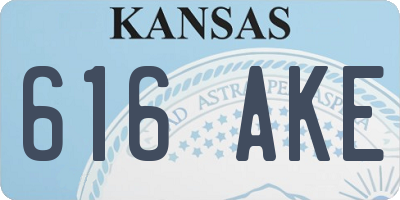 KS license plate 616AKE